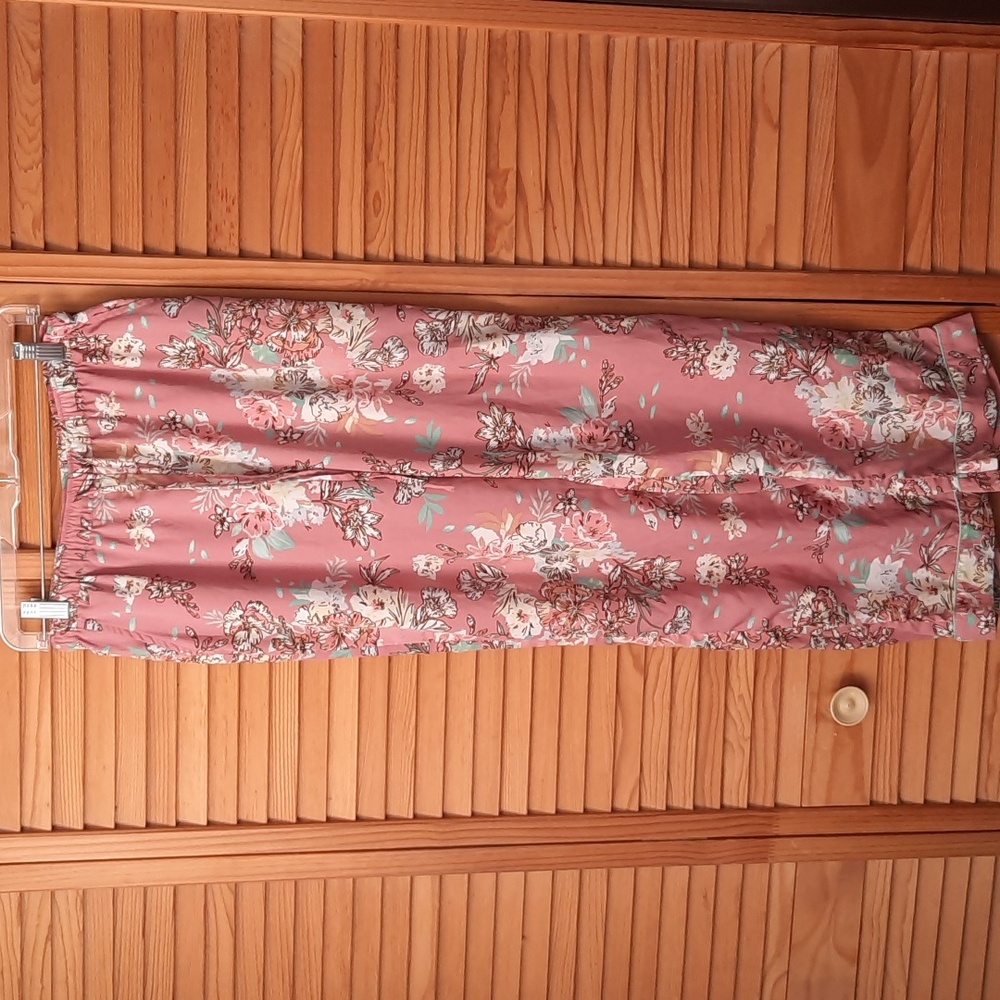 Cupcakes & Cashmere Pink Brown Blue Floral Print Shirt & Pants Sleepwear Size M - Picture 5 of 16